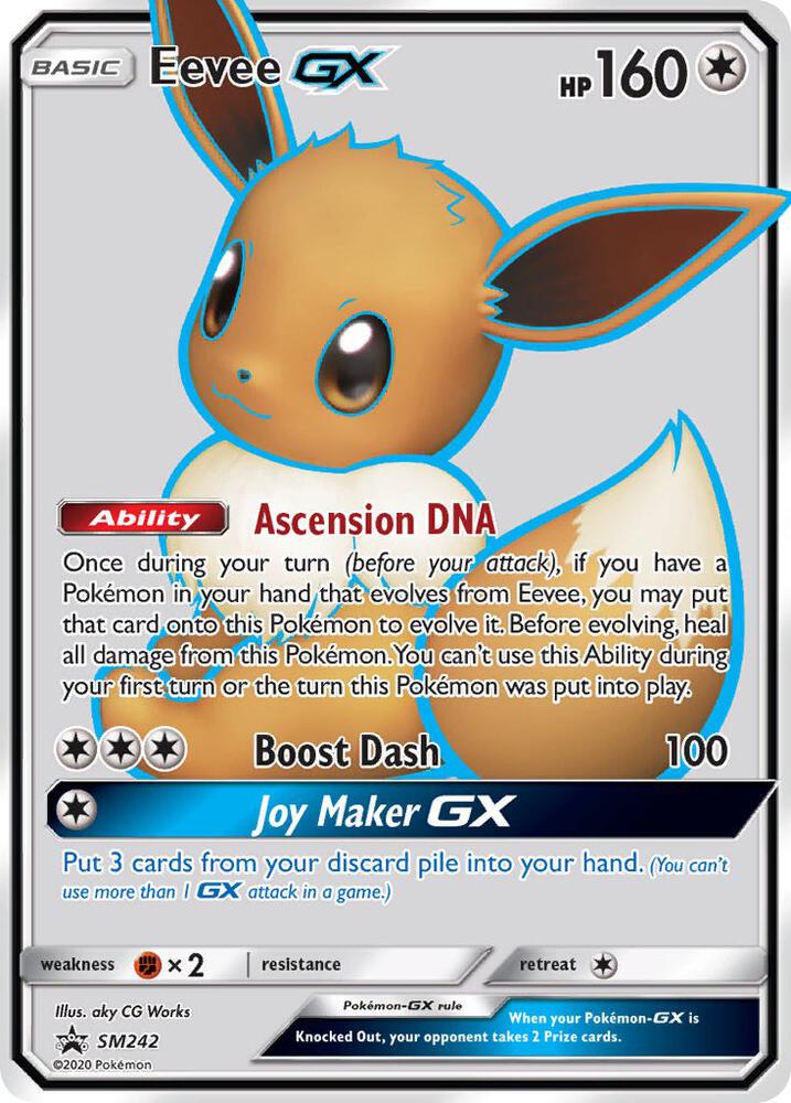 Pokémon Eevee GX #SM242 SM Promos Promo Holofoil Near Mint English Trading Card — catalog front, TCGplayer SKU 4355389