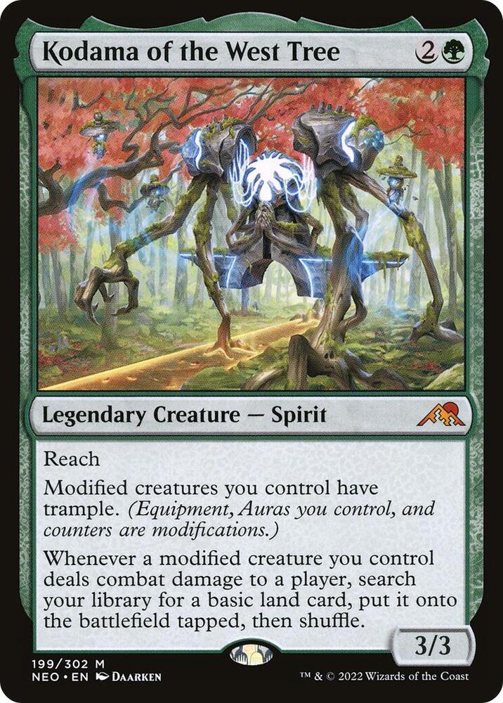 Magic Kodama of the West Tree #199 Kamigawa: Neon Dynasty Mythic Rare Non-Foil Near Mint English Trading Card — catalog front, TCGplayer SKU 5377605