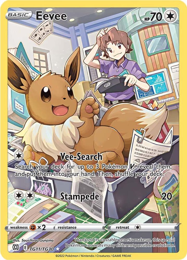 Pokémon Eevee #TG11/TG30 SWSH09: Brilliant Stars Trainer Gallery Ultra Rare Holofoil Near Mint English Trading Card — catalog front, TCGplayer SKU 5460023