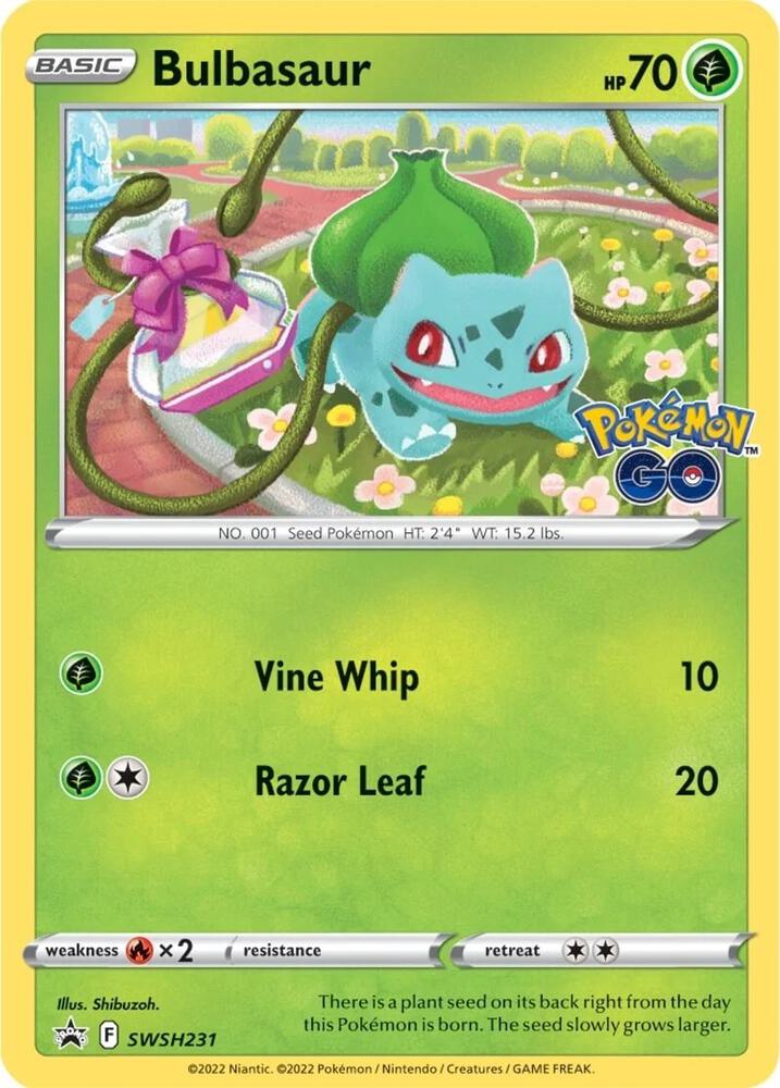 Pokémon Bulbasaur #SWSH231 SWSH: Sword & Shield Promo Cards Promo Holofoil Near Mint English Trading Card — catalog front, TCGplayer SKU 5686654