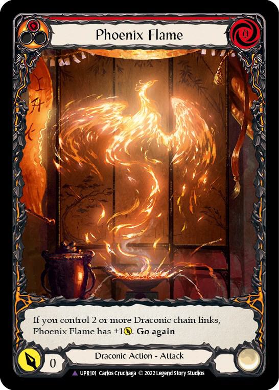 Flesh & Blood TCG Phoenix Flame #UPR101 Uprising Marvel Foil Near Mint Cold English Trading Card — catalog front, TCGplayer SKU 5720853