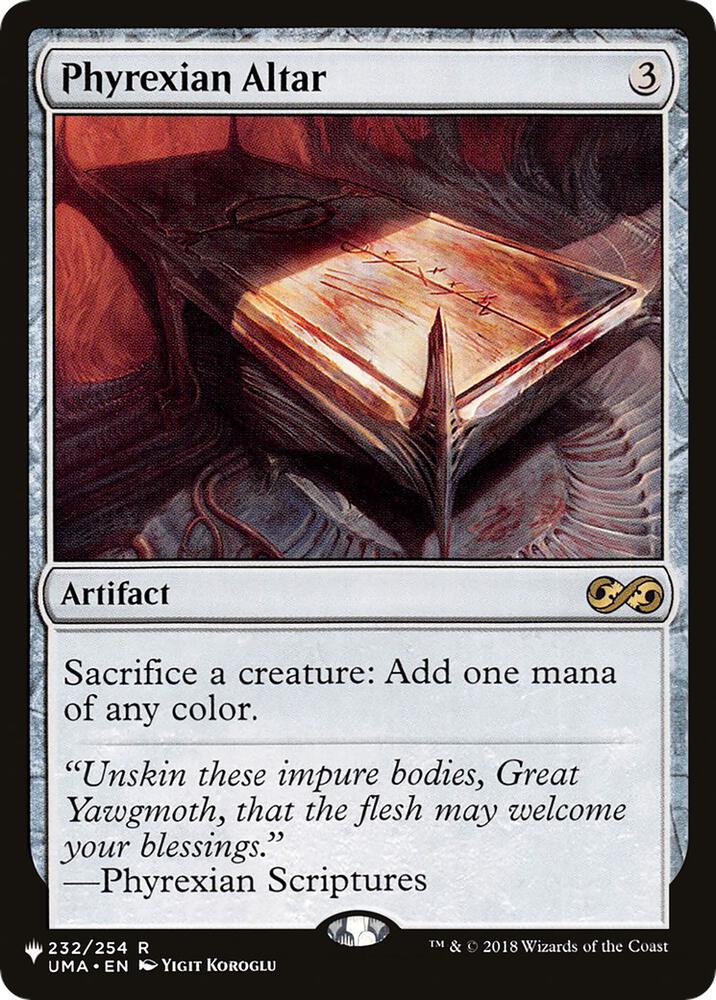 Magic Phyrexian Altar #232/254 The List Reprints Rare Non-Foil Near Mint English Trading Card — catalog front, TCGplayer SKU 6970749
