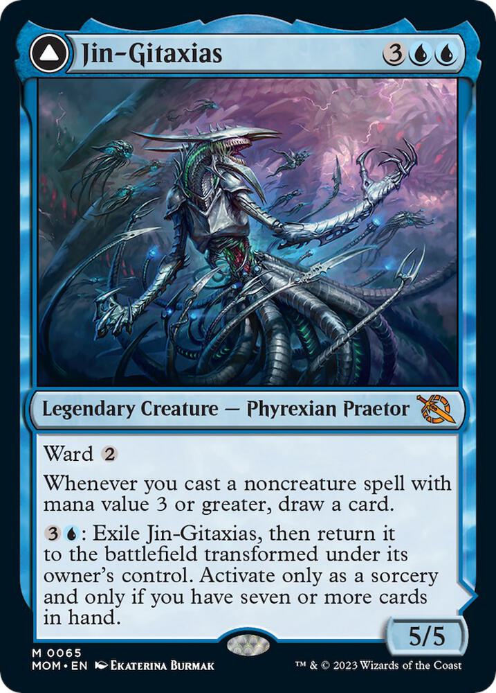 Magic Jin-Gitaxias #65 March of the Machine Mythic Rare Non-Foil Near Mint English Trading Card — catalog front, TCGplayer SKU 7006357