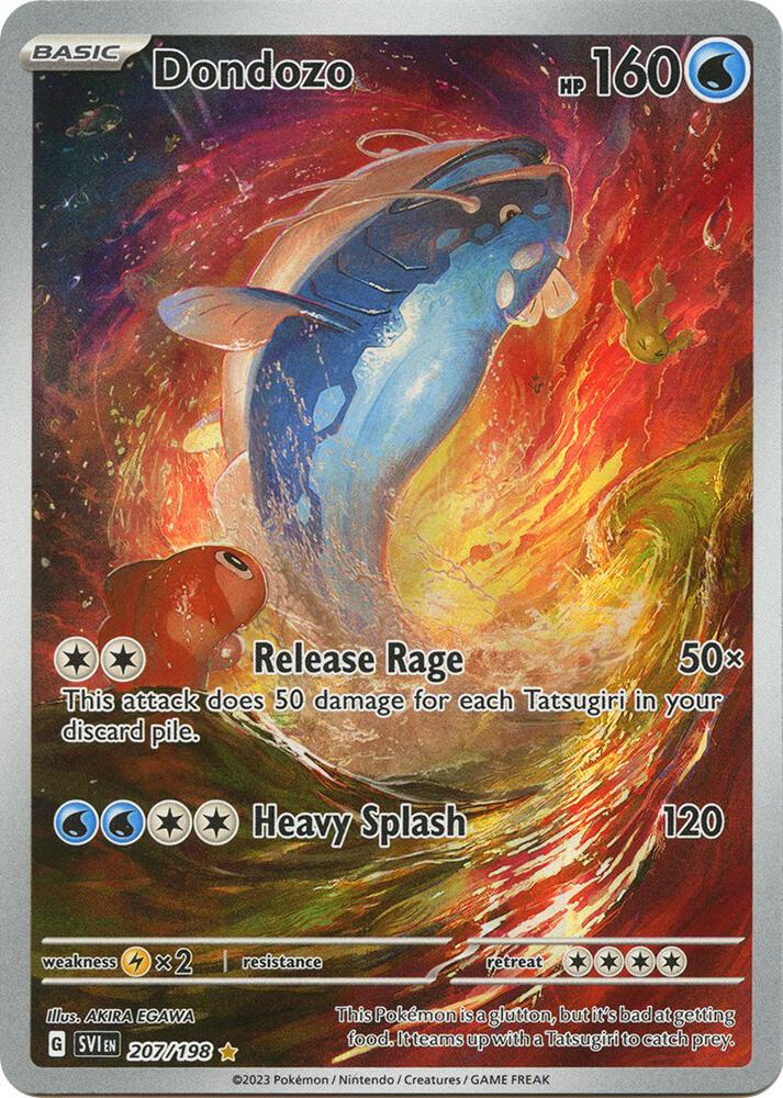 Pokémon Dondozo #207/198 Scarlet & Violet Base Set Illustration Rare Holofoil Near Mint English Trading Card — catalog front, TCGplayer SKU 7020460