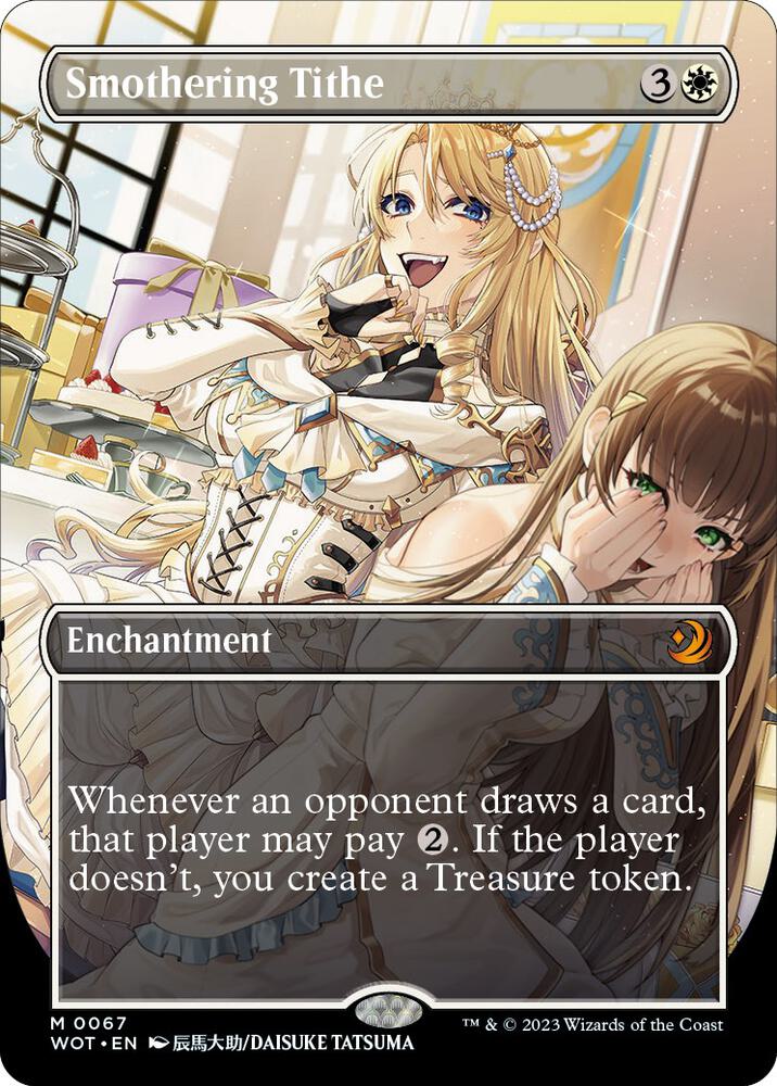 Magic Smothering Tithe #67 Wilds of Eldraine: Enchanting Tales Anime Borderless Non-Foil Near Mint English Trading Card — catalog front, TCGplayer SKU 7333900