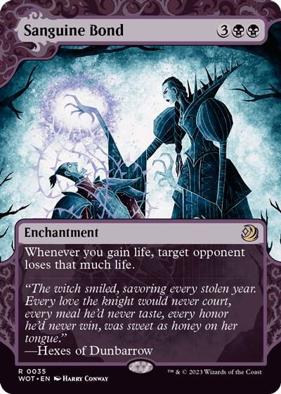Magic Sanguine Bond #35 Wilds of Eldraine: Enchanting Tales Rare Foil Near Mint English Trading Card — catalog front, TCGplayer SKU 7362162