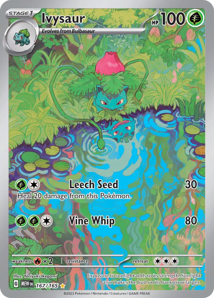 Pokémon Ivysaur #167/165 SV: Scarlet & Violet 151 Illustration Rare Holofoil Near Mint English Trading Card — catalog front, TCGplayer SKU 7436477