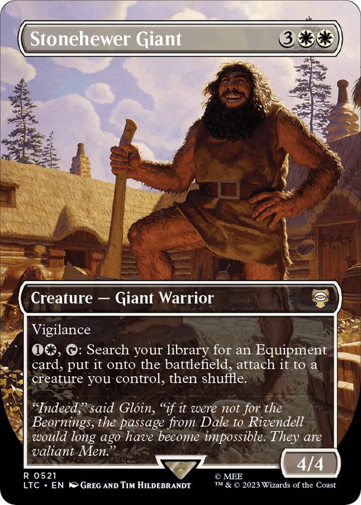 Magic Stonehewer Giant #521 Commander: The Lord of the Rings: Tales of Middle-earth Borderless Foil Near Mint English Trading Card — catalog front, TCGplayer SKU 7451586
