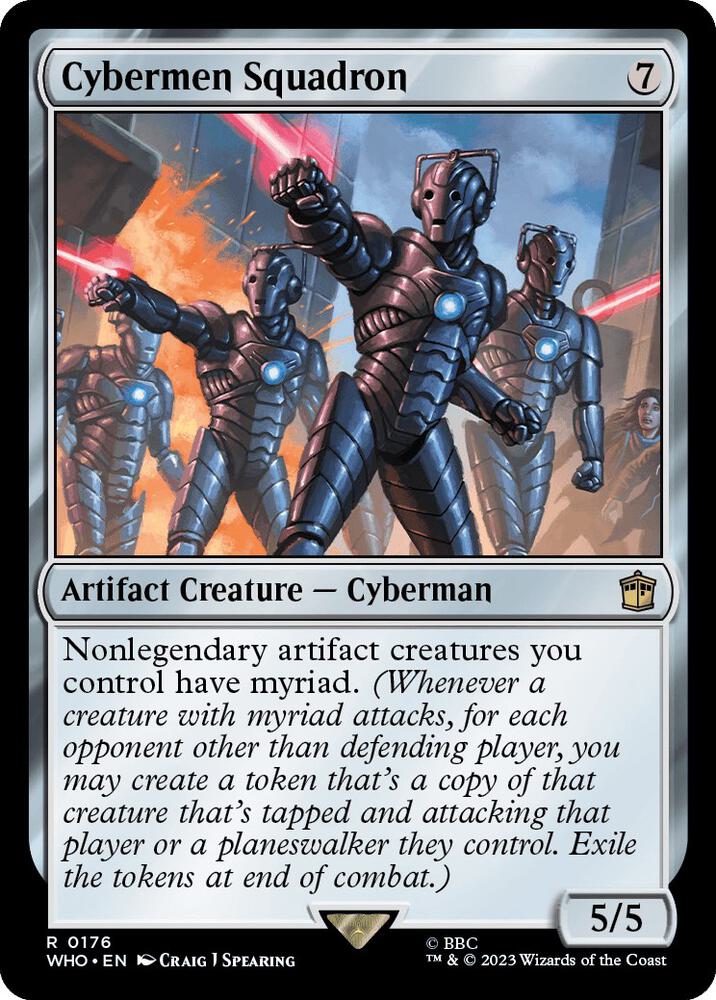 Magic Cybermen Squadron #176 Universes Beyond: Doctor Who Rare Foil Near Mint English Trading Card — catalog front, TCGplayer SKU 7466378