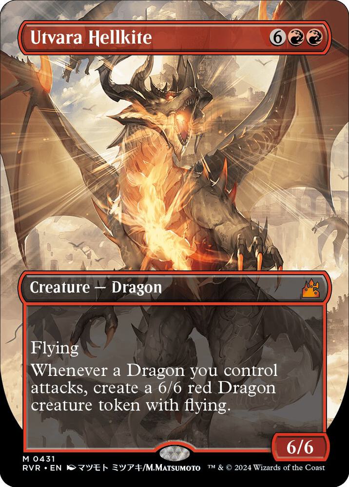 Magic Utvara Hellkite #431 Ravnica Remastered Anime Borderless Non-Foil Near Mint English Trading Card — catalog front, TCGplayer SKU 7606258