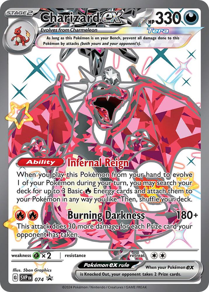 Pokémon Charizard ex #074 SV: Scarlet & Violet Promo Cards Promo Holofoil Near Mint English Trading Card — catalog front, TCGplayer SKU 7750926