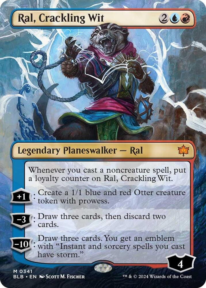 Magic Ral, Crackling Wit #341 Bloomburrow Borderless Foil Near Mint Trading Card