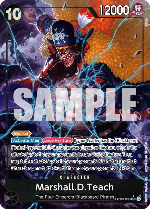 One Piece Card Game Marshall.D.Teach (093) #OP09-093 Emperors in the New World Alternate Art Foil Near Mint English Trading Card — catalog front, TCGplayer SKU 8375921