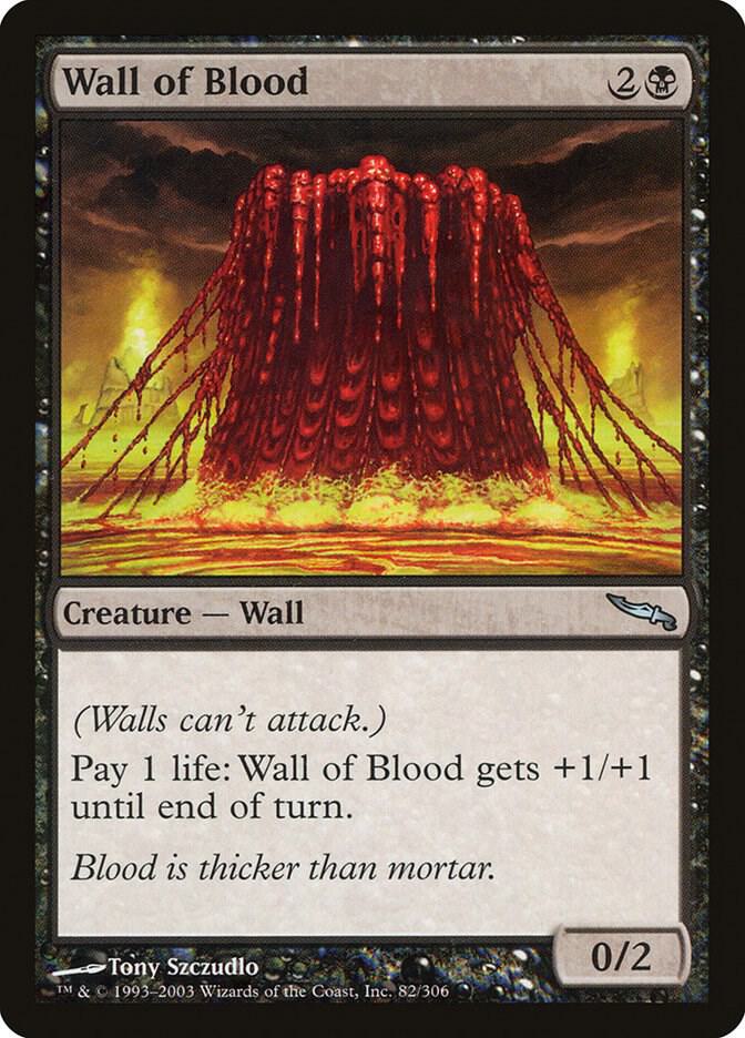 Magic Wall of Blood #82 Mirrodin Uncommon Foil Near Mint English Trading Card — catalog front, TCGplayer SKU 8393