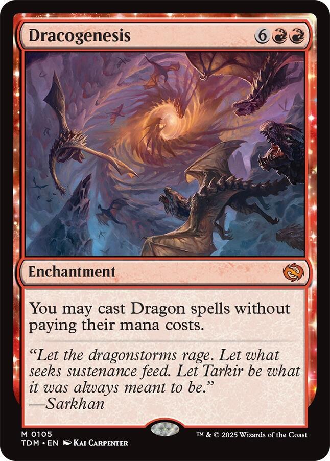Magic Dracogenesis #105 Tarkir: Dragonstorm Mythic Rare Foil Near Mint English Trading Card — catalog front, TCGplayer SKU 8620540