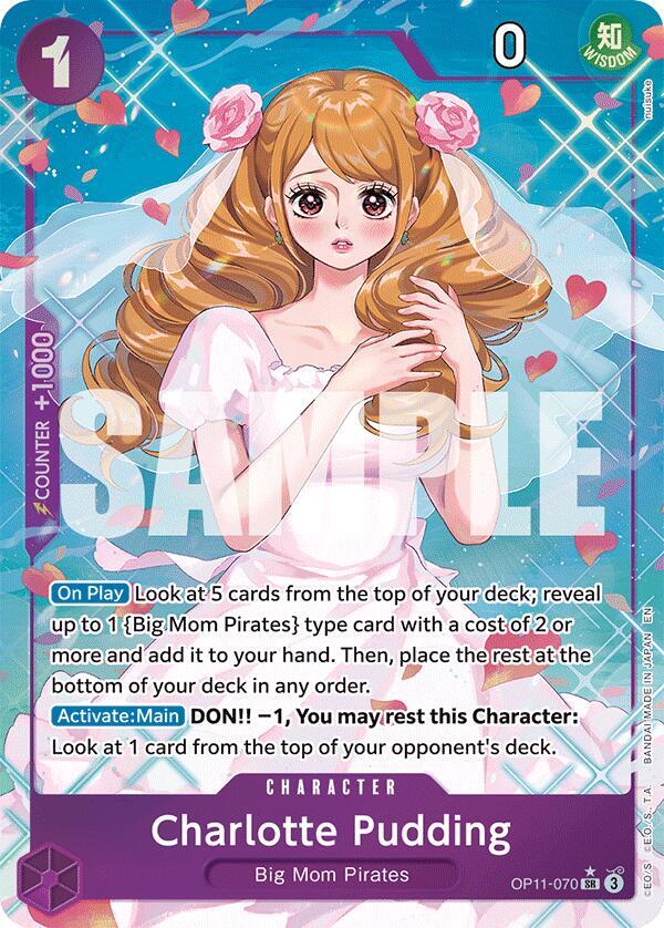 One Piece Card Game Charlotte Pudding #OP11-070 A Fist of Divine Speed Alternate Art Foil Near Mint English Trading Card — catalog front, TCGplayer SKU 8722782