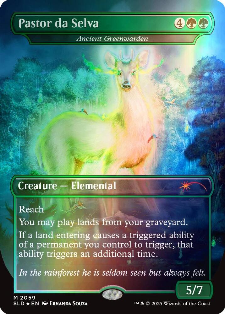 Magic Pastor da Selva - Ancient Greenwarden #2059 Secret Lair Drop Series Rainbow Foil Foil Near Mint English Trading Card — catalog front, TCGplayer SKU 8767989