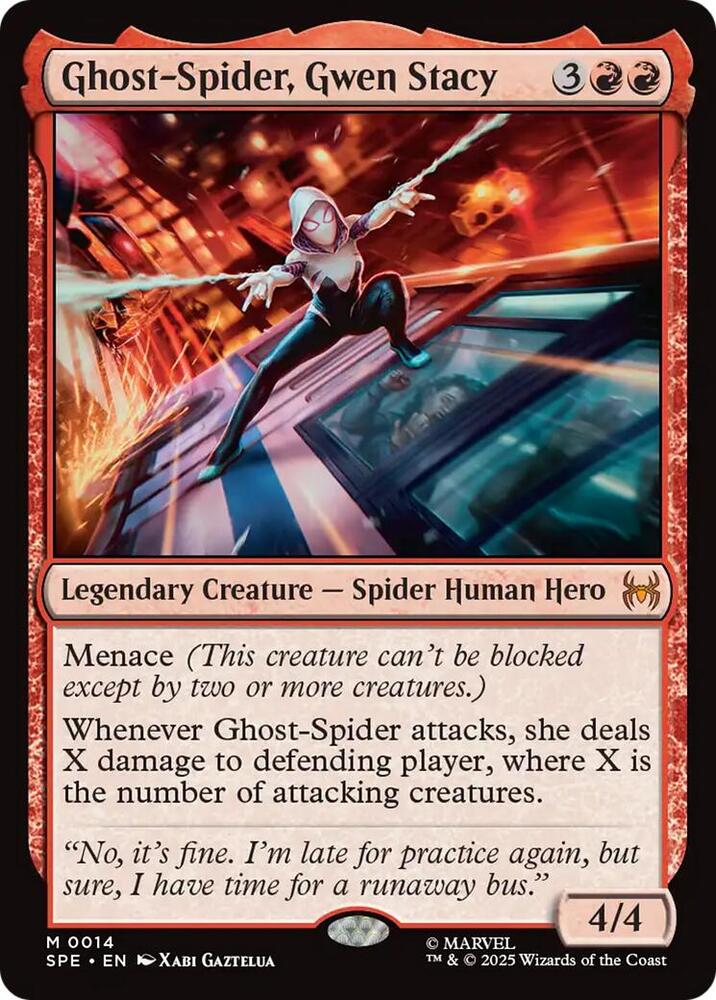 Magic Ghost-Spider, Gwen Stacy #14 Marvel's Spider-Man: Eternal-Legal Mythic Rare Foil Near Mint English Trading Card — catalog front, TCGplayer SKU 8861840