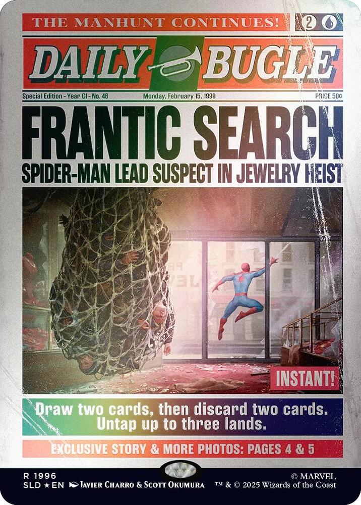 Magic Frantic Search (1996) #1996 Secret Lair Drop Series Rainbow Foil Foil Near Mint English Trading Card — catalog front, TCGplayer SKU 8915772