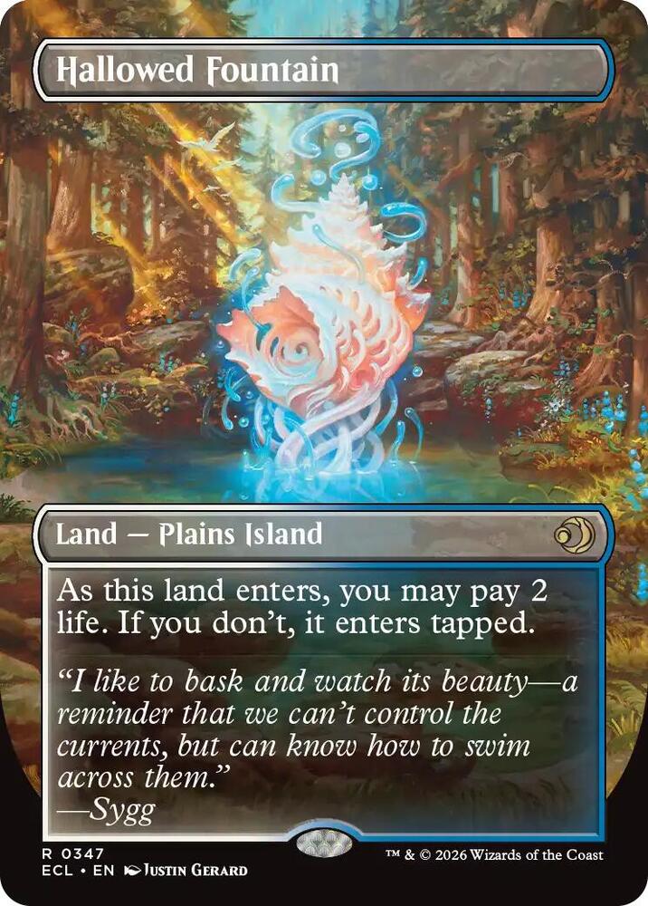 Magic Hallowed Fountain #347 Lorwyn Eclipsed Borderless Foil Near Mint English Trading Card — catalog front, TCGplayer SKU 8951564
