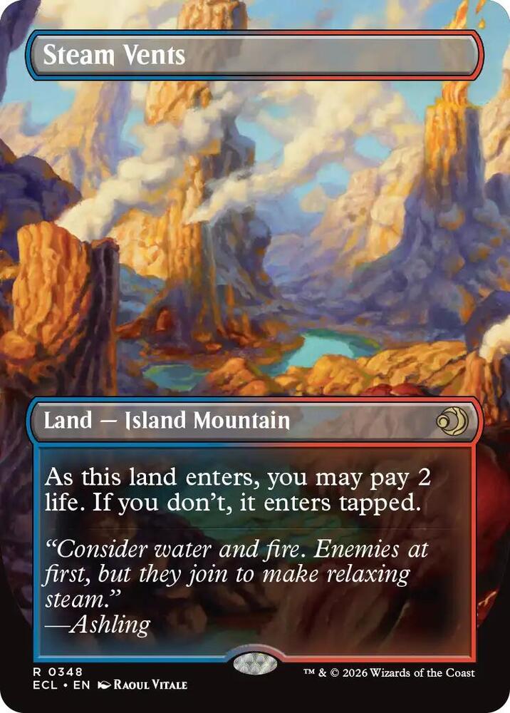 Magic Steam Vents #348 Lorwyn Eclipsed Borderless Non-Foil Near Mint English Trading Card — catalog front, TCGplayer SKU 8951802