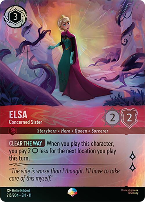 Lorcana TCG Elsa - Concerned Sister #215/204 Winterspell Epic Holofoil Near Mint English Trading Card — catalog front, TCGplayer SKU 9132975