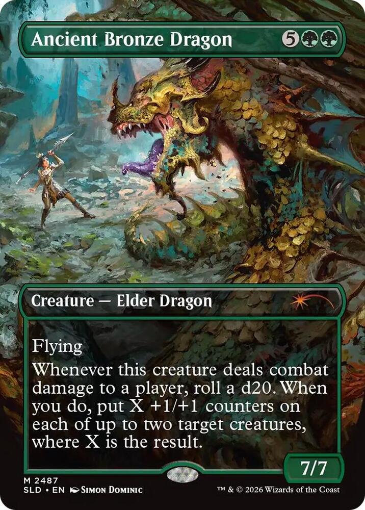 Magic Ancient Bronze Dragon #2487 Secret Lair Drop Series Mythic Rare Foil Near Mint English Trading Card — catalog front, TCGplayer SKU 9134367