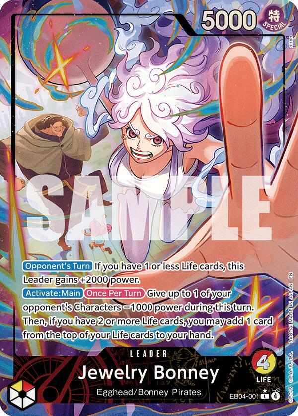 One Piece Card Game Jewelry Bonney (EB04-001) #EB04-001 Adventure on Kami's Island Alternate Art Foil Near Mint English Trading Card — catalog front, TCGplayer SKU 9196089