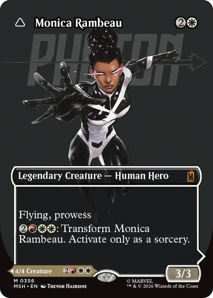Magic Monica Rambeau #356 Marvel Super Heroes Borderless Foil Near Mint English Trading Card — catalog front, TCGplayer SKU 9300208