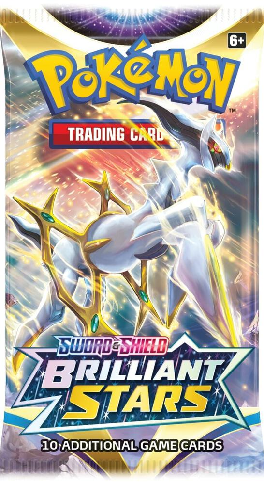 Pokémon Brilliant Stars Booster Pack, Sealed, English — front of booster-pack packaging