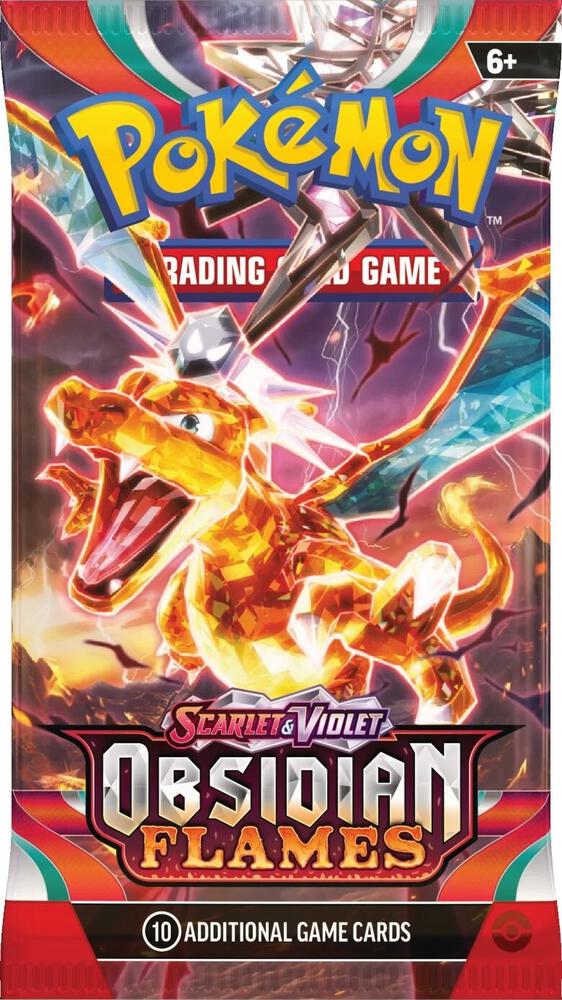 Pokémon Obsidian Flames Booster Pack, Sealed, English — front of booster-pack packaging