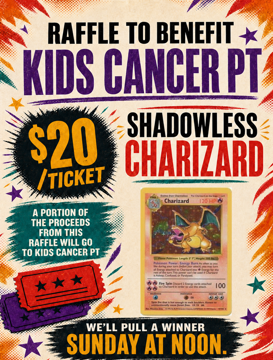 Raffle Ticket- $20 - Win Shadowless Charizard