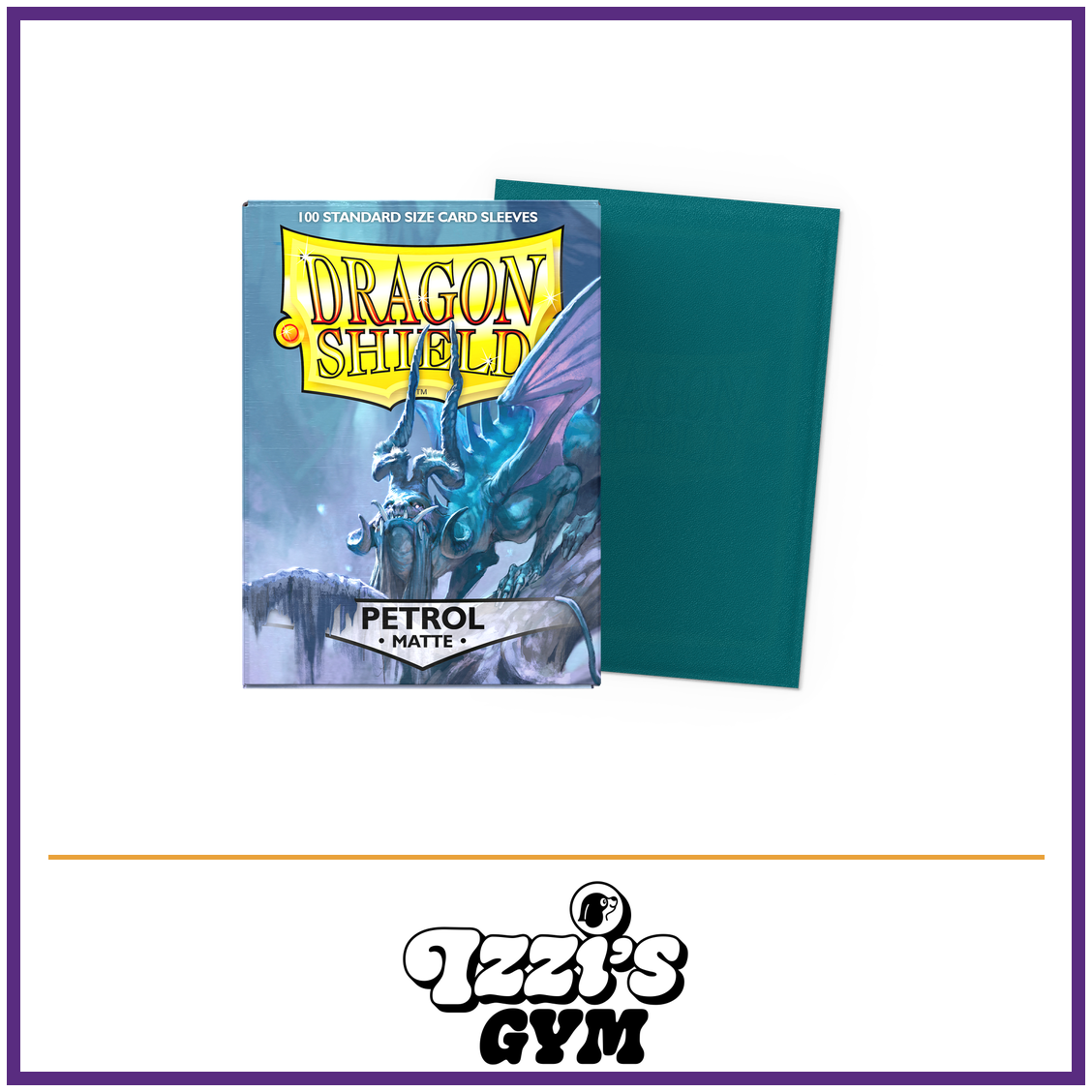 Dragon Shield Petrol - Matte Sleeves - Standard-Size - 100 Count — New product photo with the approved Izzi’s Gym logo