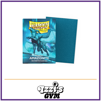 Dragon Shield Amazonite - Matte Sleeves - 100 Count — New product photo with the approved Izzi’s Gym logo