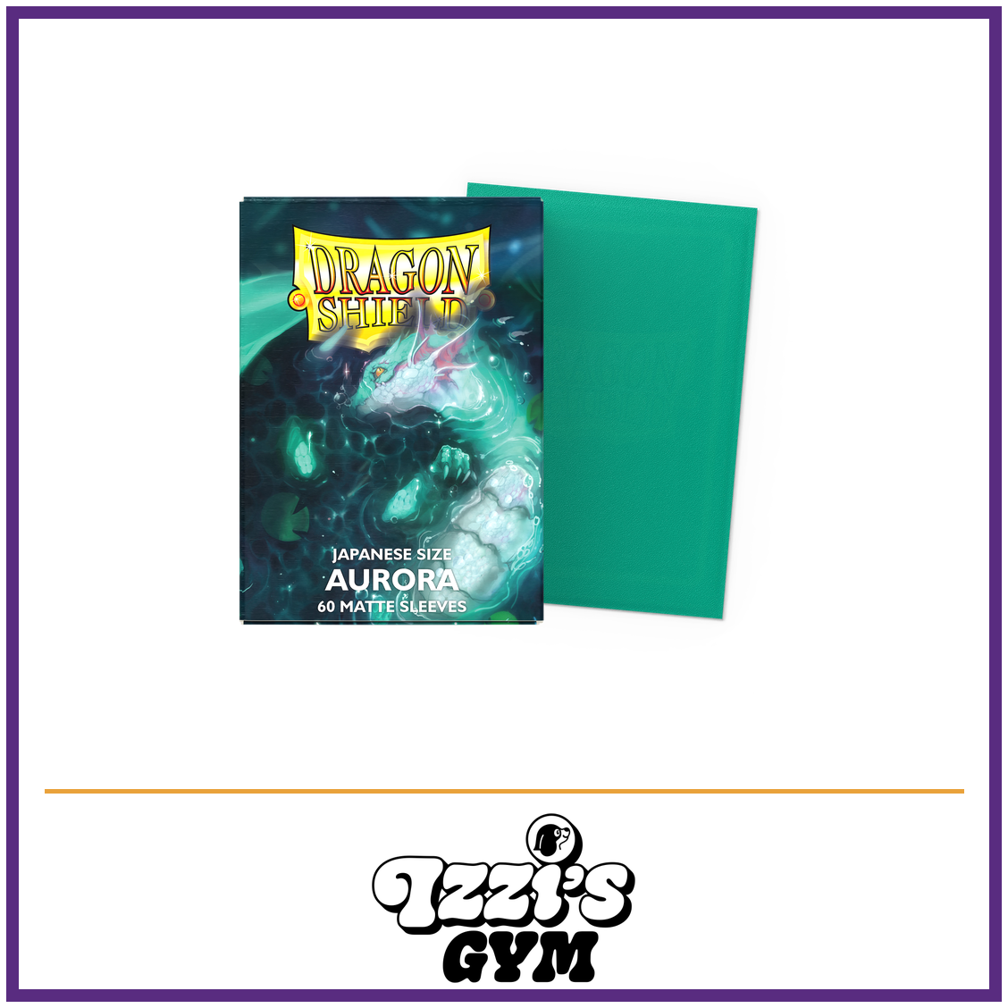 Dragon Shield Aurora - Players' Choice 2023 - Matte Sleeves - Japanese-Size - 60 Count — New product photo with the approved Izzi’s Gym logo