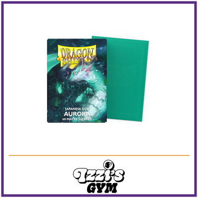 Dragon Shield Aurora - Players' Choice 2023 - Matte Sleeves - Japanese-Size - 60 Count — New product photo with the approved Izzi’s Gym logo