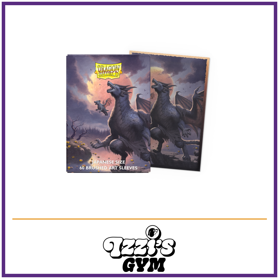 Dragon Shield Halloween 2023 - Brushed Art Sleeves - Japanese-Size - 60 Count — New product photo with the approved Izzi’s Gym logo
