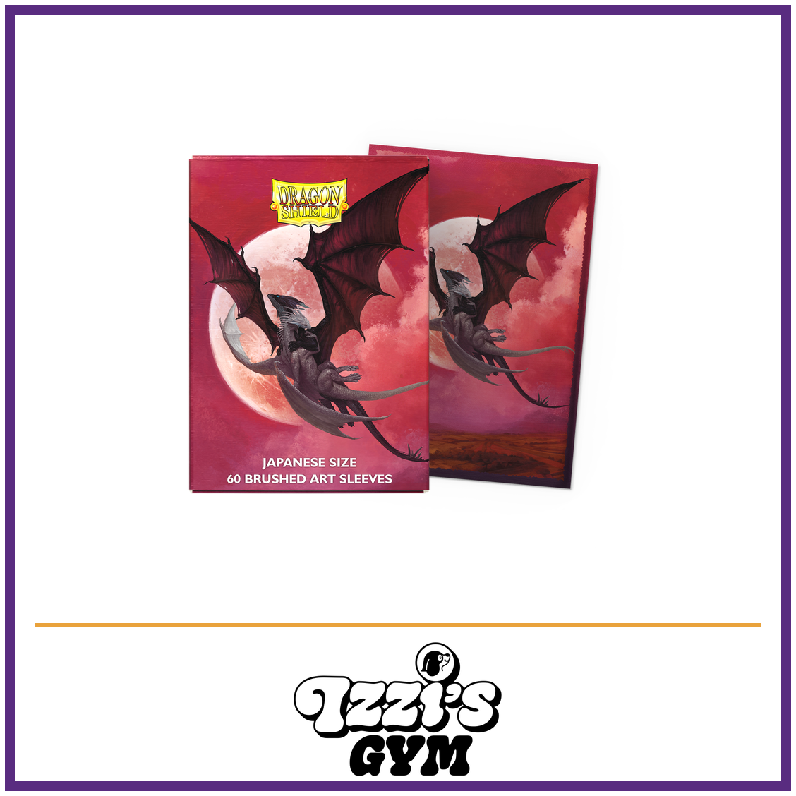 Dragon Shield Valentine 2024 - Brushed Art Sleeves - Japanese-Size - 60 Count — New product photo with the approved Izzi’s Gym logo