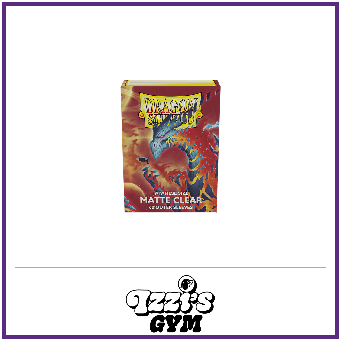 Dragon Shield Clear - Matte Outer Sleeves - 60 Count — New product photo with the approved Izzi’s Gym logo