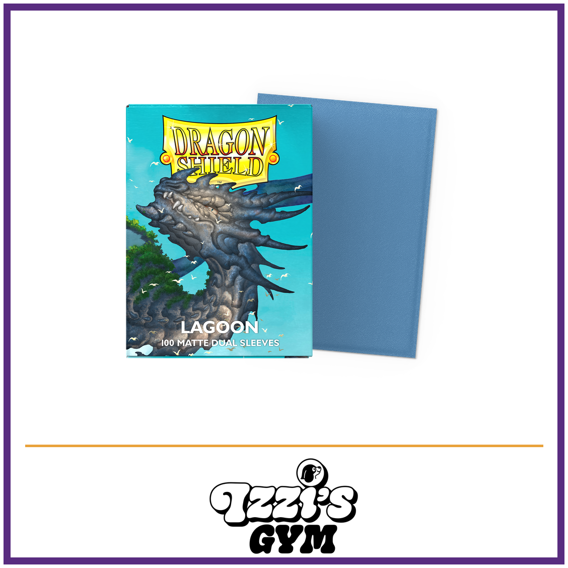 Dragon Shield Lagoon - Matte Dual Sleeves - Standard-Size - 100 Count — New product photo with the approved Izzi’s Gym logo