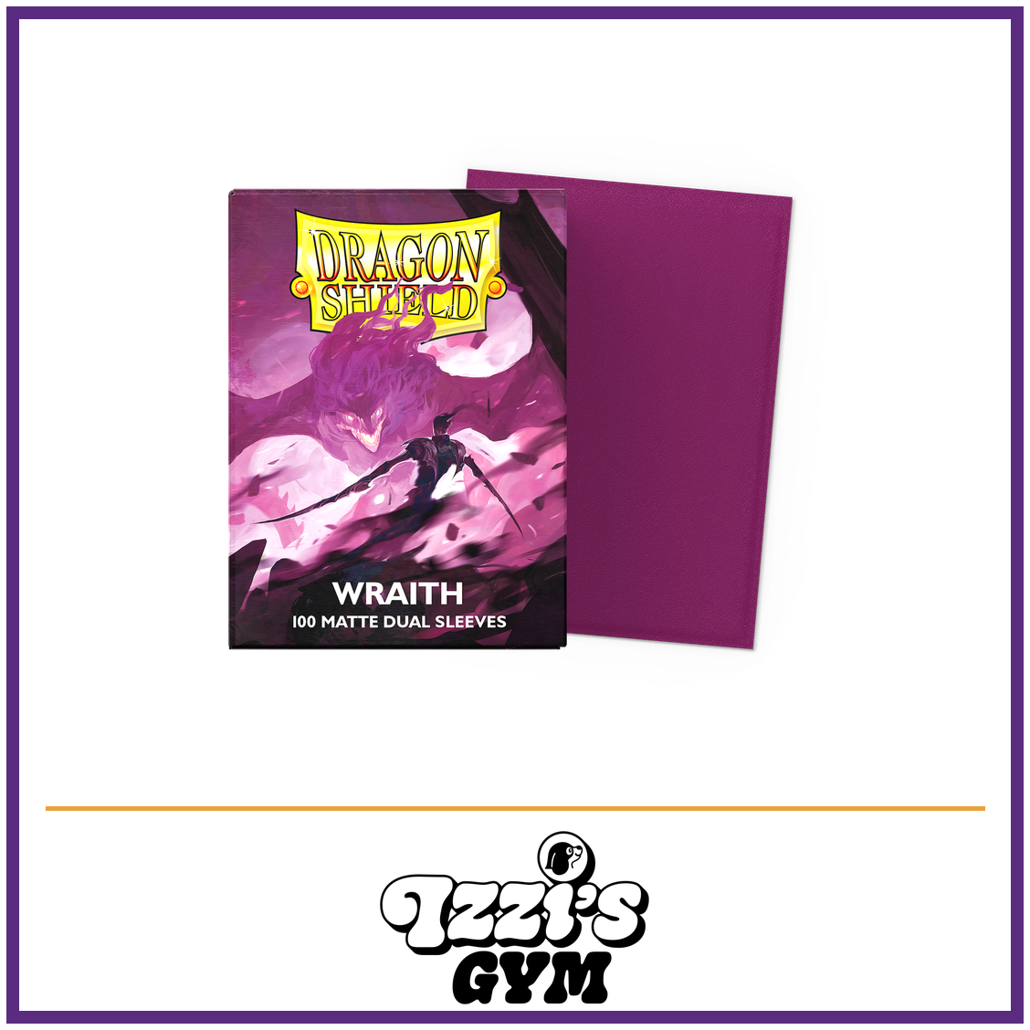 Dragon Shield Wraith - Matte Dual Sleeves - Standard-Size - 100 Count — New product photo with the approved Izzi’s Gym logo