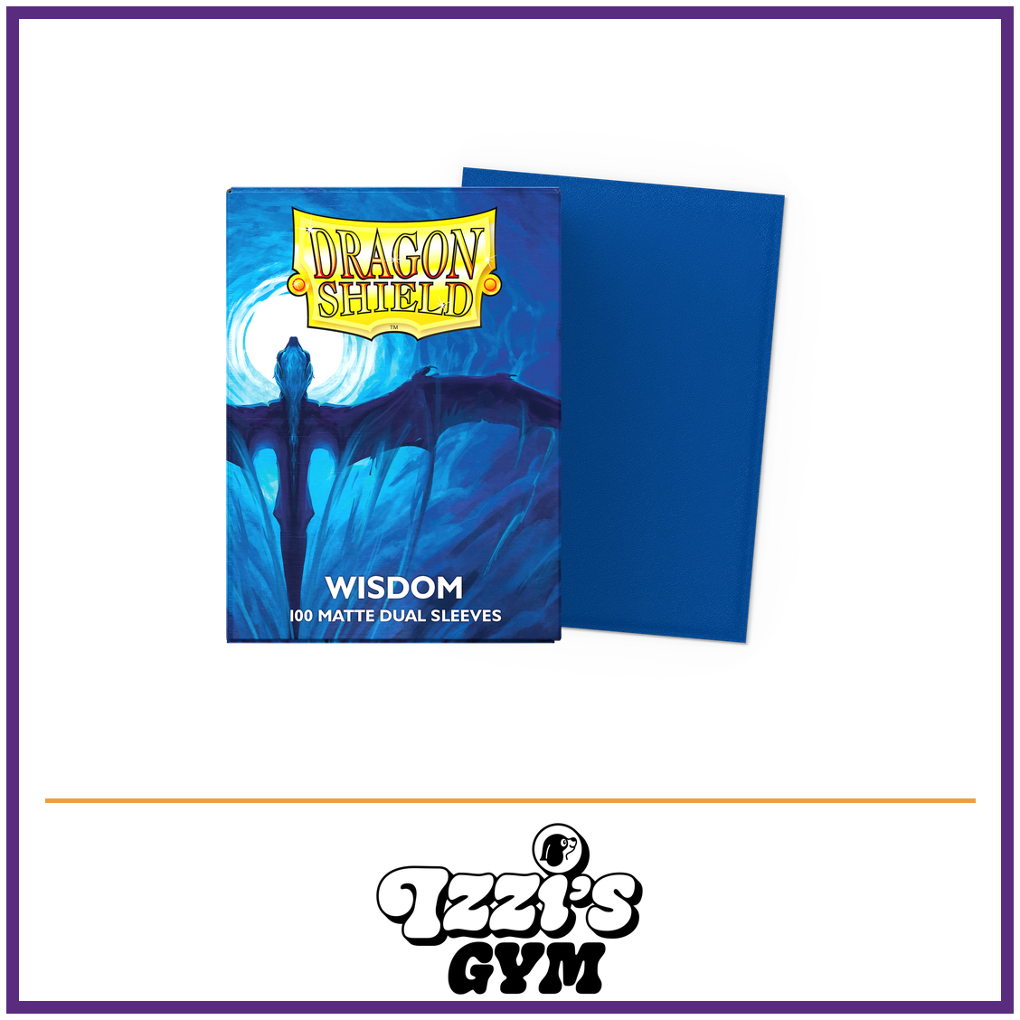 Dragon Shield Wisdom - Matte Dual Sleeves - Standard-Size - 100 Count — New product photo with the approved Izzi’s Gym logo