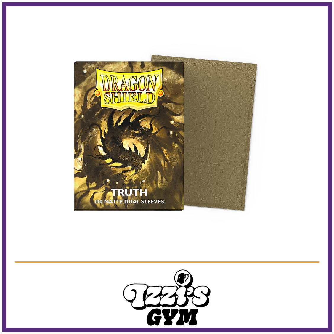 Dragon Shield Truth - Matte Dual Sleeves - Standard-Size - 100 Count — New product photo with the approved Izzi’s Gym logo