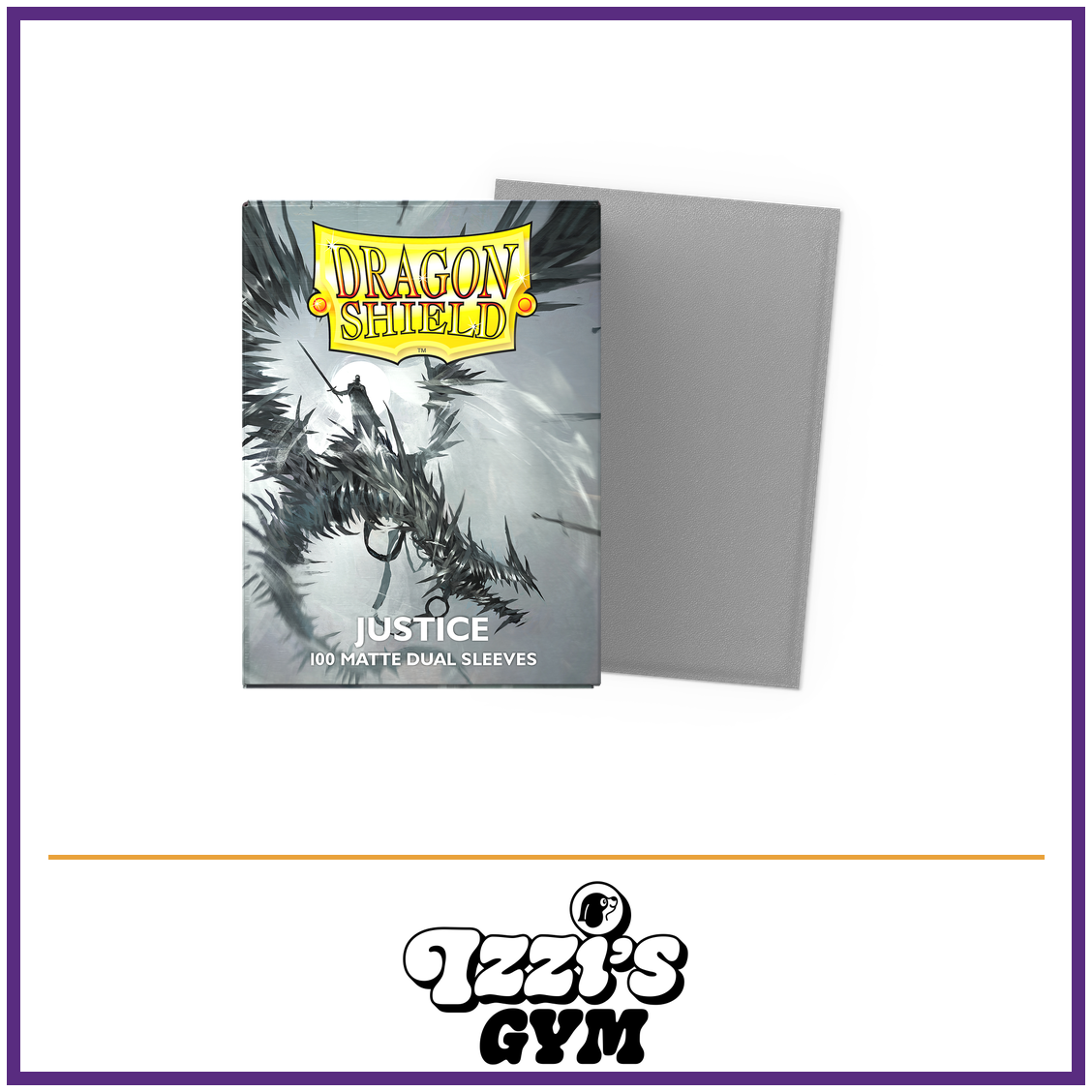Dragon Shield Justice - Matte Dual Sleeves - Standard-Size - 100 Count — New product photo with the approved Izzi’s Gym logo