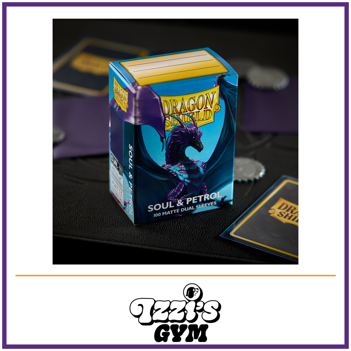 Dragon Shield Soul & Petrol - Matte Dual Sleeves - 100 Count — New product photo with the approved Izzi’s Gym logo