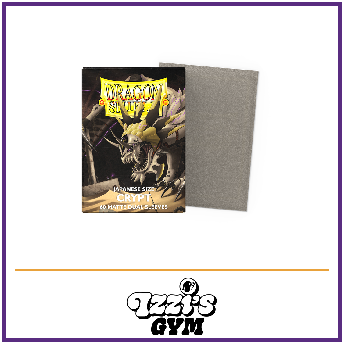 Dragon Shield Crypt - Matte Dual Sleeves - Japanese-Size - 60 Count — New product photo with the approved Izzi’s Gym logo