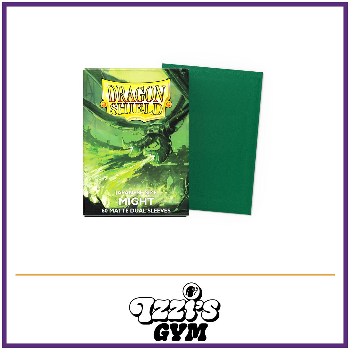 Dragon Shield Might - Matte Dual Sleeves - 60 Count — New product photo with the approved Izzi’s Gym logo