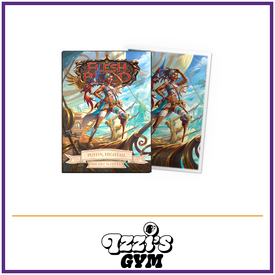Dragon Shield Puffin: Hightail - Matte Art Sleeves - 100 Count — New product photo with the approved Izzi’s Gym logo
