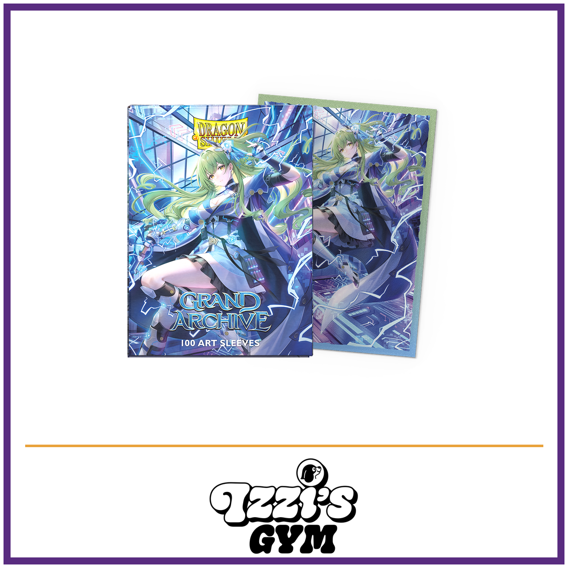 Dragon Shield Grand Archive - Lorraine, Arclight Saber - Matte Dual Art Sleeves - 100 Count — New product photo with the approved Izzi’s Gym logo