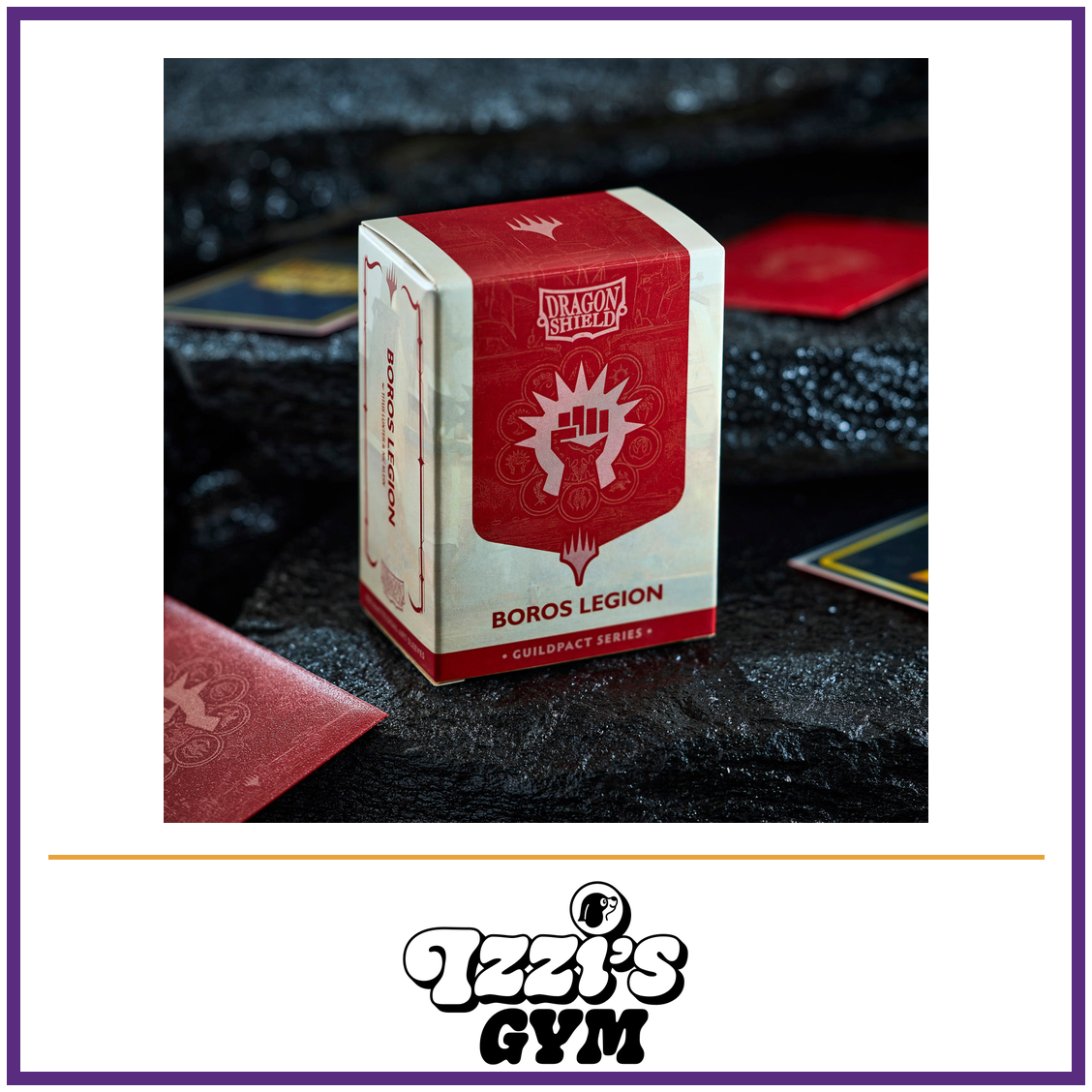 Dragon Shield Guildpact Series - Boros Legion - Matte Dual Art Sleeves - 100 Count — New product photo with the approved Izzi’s Gym logo